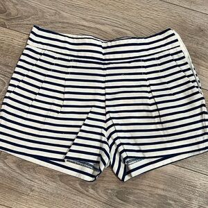 Jcrew white blue striped shorts size 2
